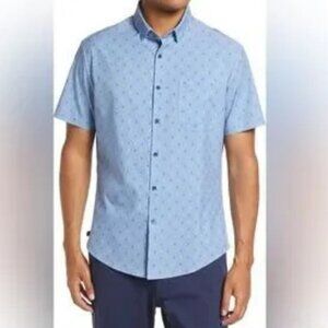 Mizzen+Main Leeward Performance Short Sleeve Trim Fit Button-Up Shirt Medium